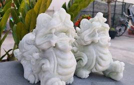 Tượng Tỳ Hưu đá trắng Yên Bái đẹp sang trọng , chất lượng