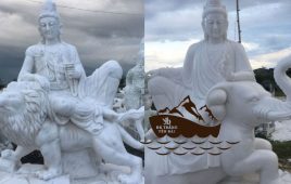 Địa chỉ bán tượng Bồ Tát Văn Thù Sư Lợi đá trắng