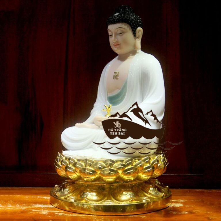 tượng Phật Dược Sư đá trắng