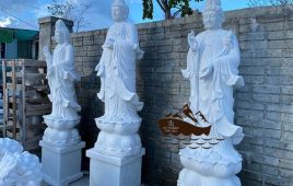 Tượng Tây Phương Tam Thánh đá trắng Yên Bái đẹp ấn tượng