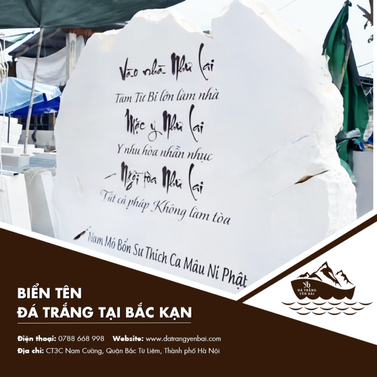 Tạo sự khác biệt với biển tên được làm bằng đá trắng tại Bắc Cạn