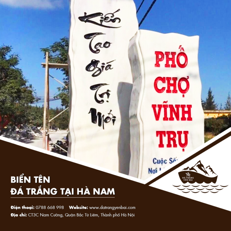 Ý tưởng sáng tạo cho biển tên đá trắng tại Hà Nam