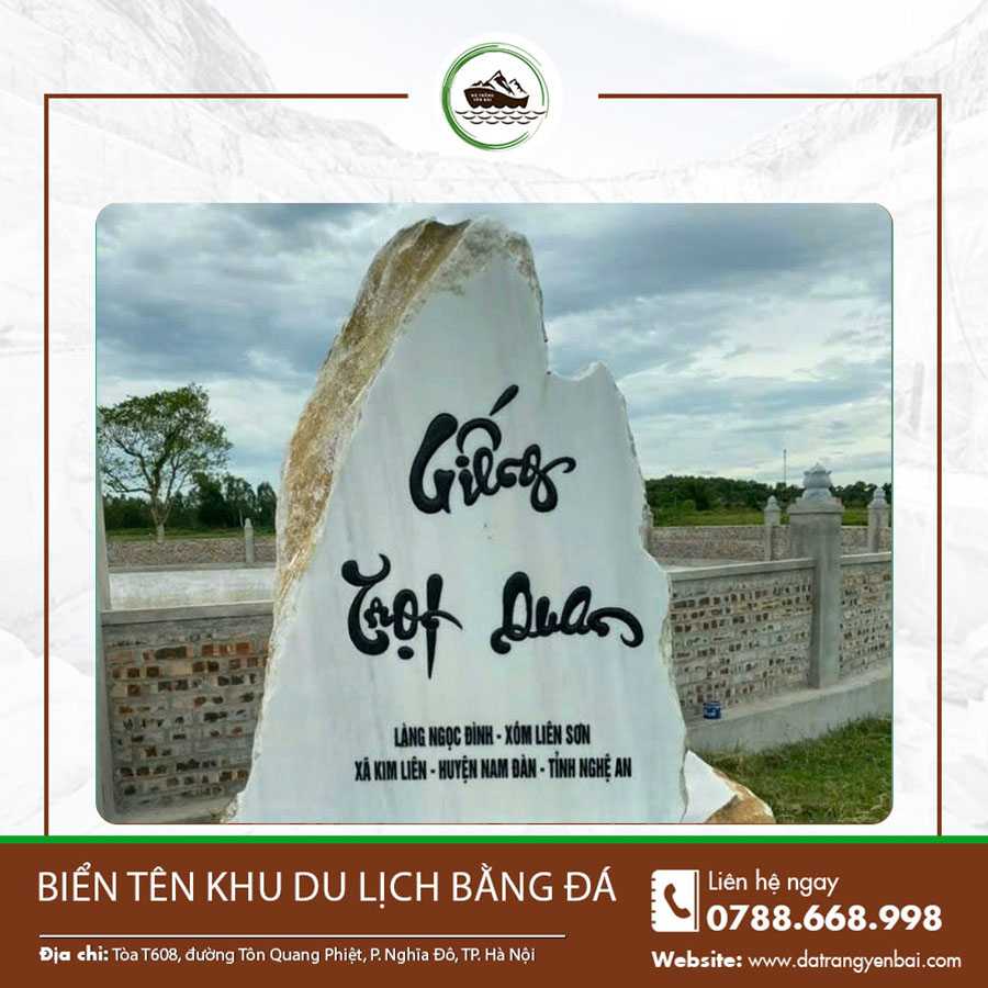 Biển tên khu du lịch bằng đá độ bền theo thời gian