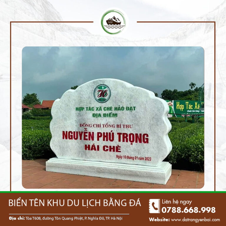 Biển tên khu du lịch bằng đá – Vẻ đẹp trường tồn giữa thiên nhiên