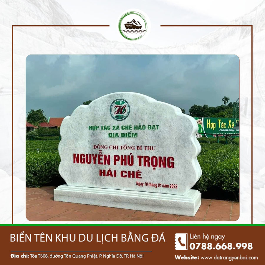 Biển tên khu du lịch bằng đá mang lại giá trị văn hóa