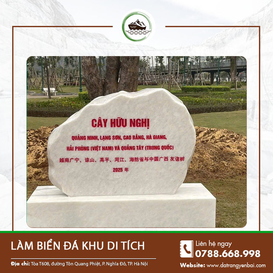 Làm biển đá khu di tích giá trị thẩm mỹ