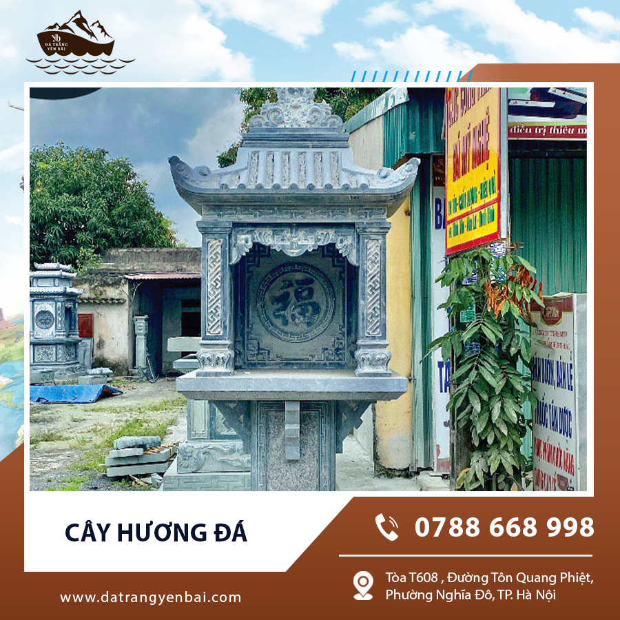 Cây hương đá cổ kính với hoa văn truyền thống