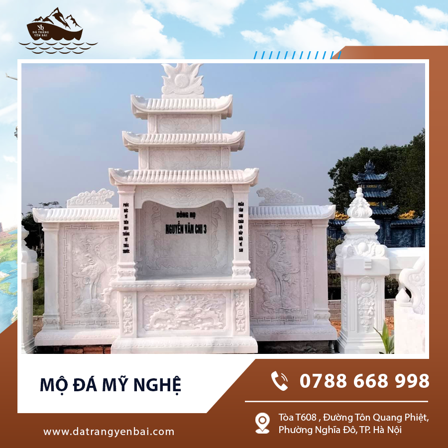 Mộ đá mỹ nghệ với hoa văn truyền thống, mang nét đẹp bền vững Mộ đá mỹ nghệ với hoa văn truyền thống, mang nét đẹp bền vững