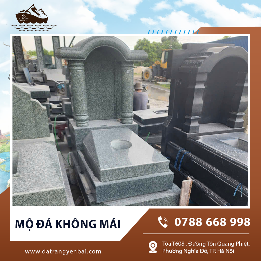 Mộ đá không mái đảm bảo tỉ lệ cân đối và tính thẩm mỹ cao