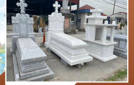 Mộ đá trắng thạch anh – Chất liệu bền vững và phong thủy