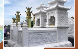 Mộ đá trắng đẹp – Công trình tâm linh trang nghiêm và bền vững