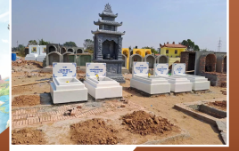 Mộ đá trắng đơn giản – Lựa chọn trang nghiêm và bền đẹp