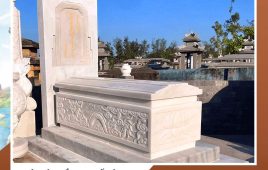 Mộ đá trắng chế tác nguyên khối – Vẻ đẹp trường tồn cho công trình tâm linh
