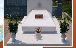 Mộ đá trắng không mái – Vẻ đẹp tinh giản và trang nghiêm cho mộ phần gia đình