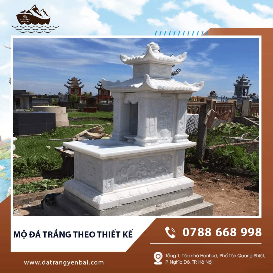 Mộ đá trắng theo thiết kế