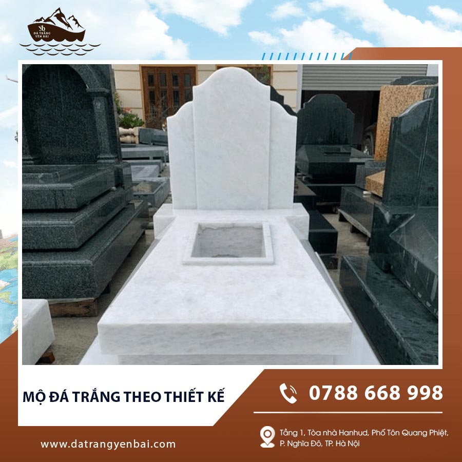 Hình ảnh mộ đá trắng theo thiết kế