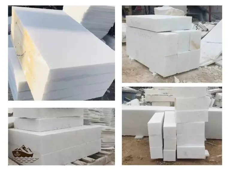 Đá Khối – đá trắng Yên Bái, Thiên Khôi chế tác tại xưởng Lục Yên