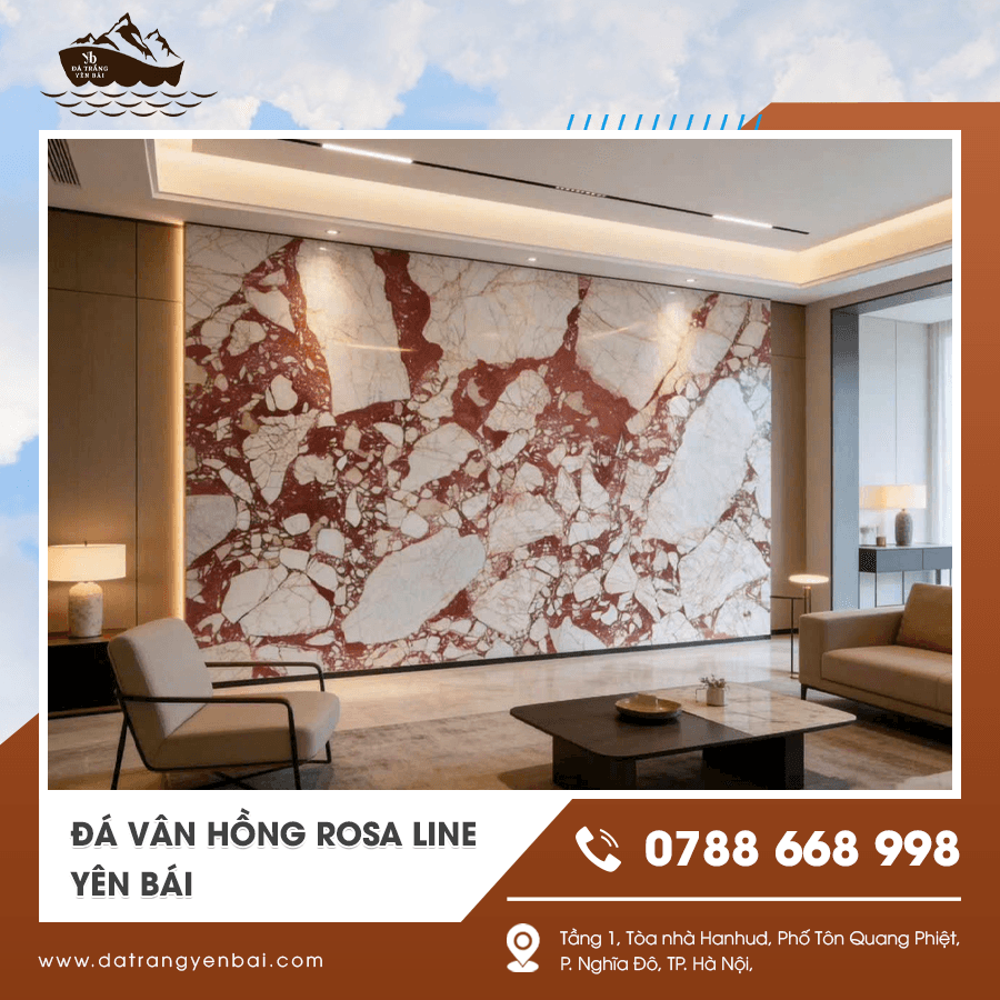 Đá vân hồng Rosa line Yên Bái được gia công theo kích thước yêu cầu