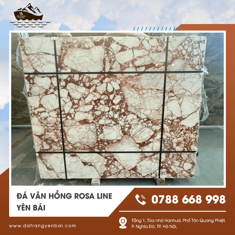 Mẫu đá vân hồng Rosa line Yên Bái dùng ốp lát cao cấp