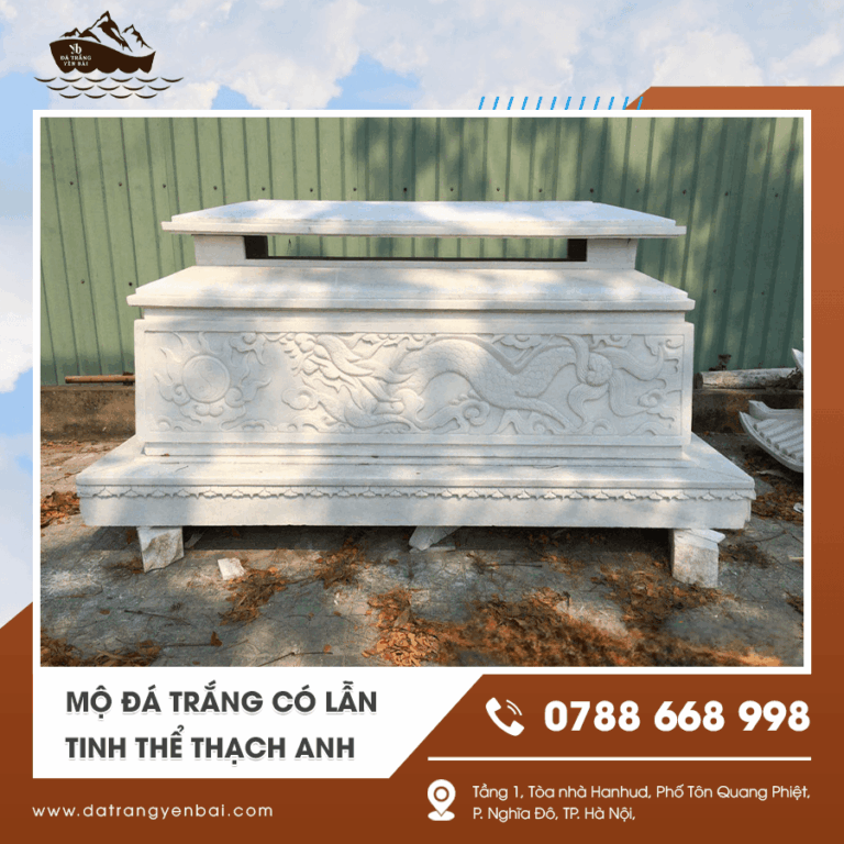 Mộ đá trắng có lẫn tinh thể thạch anh là gì? Giá bao nhiêu? Thi công ở đâu uy tín?