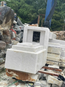 Mộ đá trắng chế tác theo yêu cầu — mẫu 9