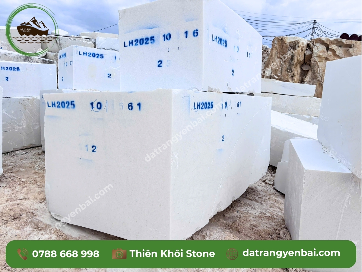 đá trắng loại A không vân marble Yên Bái cao cấp