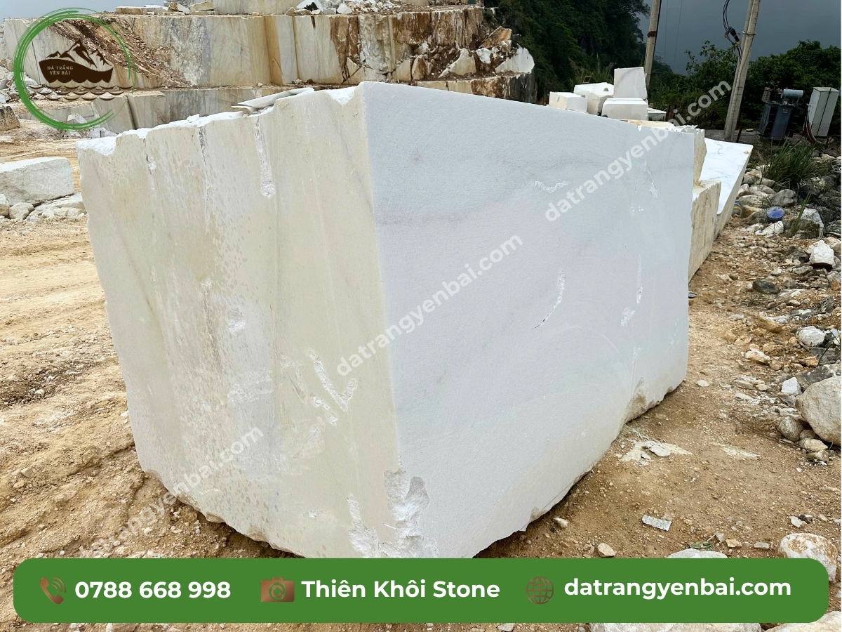 đá trắng vân mây Lục Yên Yên Bái dùng ốp nội thất