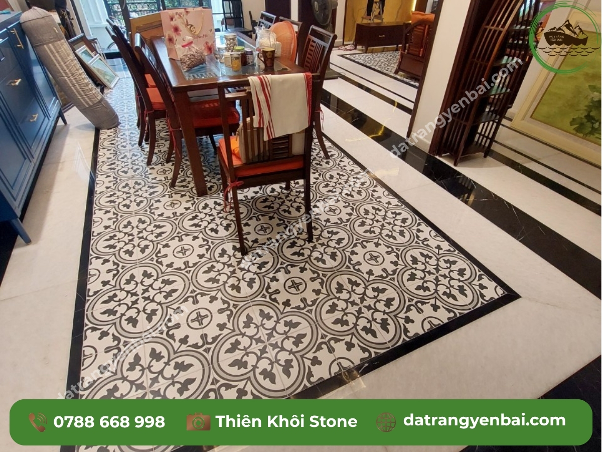 đá trắng Yên Bái lát sàn và ốp mặt tiền nhà cao cấp