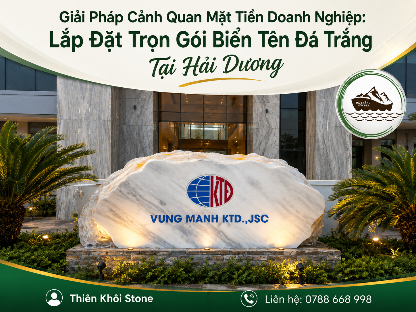 Biển tên doanh nghiệp đá tự nhiên nguyên khối